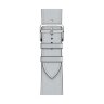 Кожаный ремешок Hermes для Apple Watch Single Tour 46mm - Серо-голубой (Bleu Glacier)