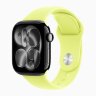 Apple Watch Series 11 42mm, Jet Black Aluminum Case with Sport Band - Neon Yellow