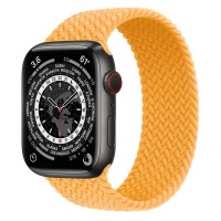 Apple Watch Series 7 45 мм, Space Black Titanium, плетеный монобраслет «Спелый маис»