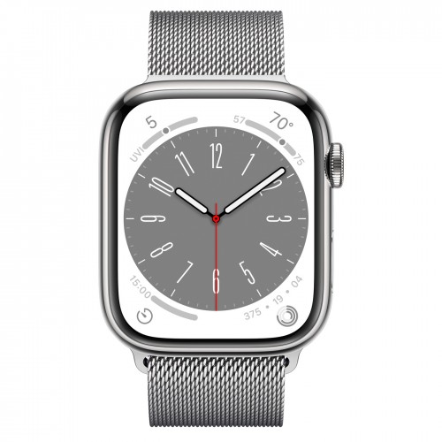 Apple Watch Series 8 45mm Silver Stainless Steel, Milanese Loop