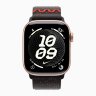 Apple Watch Series 11 42mm, Rose Gold Aluminum Case with Nike Sport Loop - Midnight Black