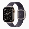Apple Watch Series 11 42mm, Gold Titanium Case with Modern Buckle - Midnight Purple