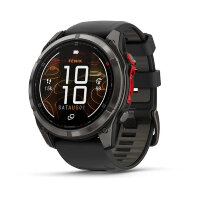 Умные часы Garmin Fenix 8 Pro 51mm, Sapphire, MicroLED, Carbon Gray DLC Titanium, Black/Pebble Gray Silicone Band