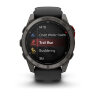 Умные часы Garmin Fenix 8 Pro 51mm, Sapphire, MicroLED, Carbon Gray DLC Titanium, Black/Pebble Gray Silicone Band