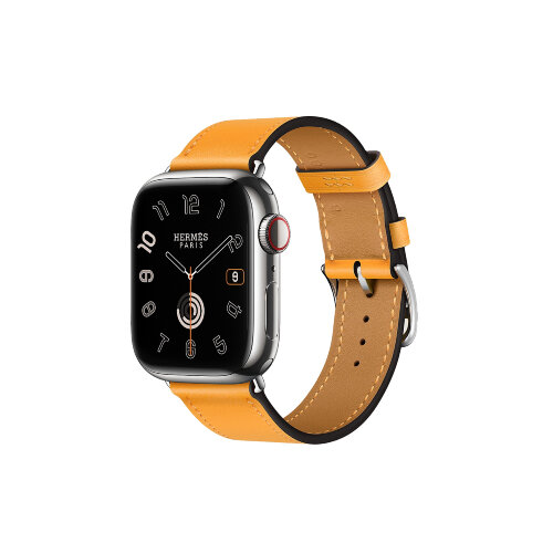 Кожаный ремешок Hermes для Apple Watch Single Tour 41mm - Оранжевый (Jaune D'or)