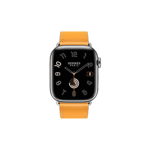 Кожаный ремешок Hermes для Apple Watch Single Tour 41mm - Оранжевый (Jaune D'or)