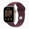 Apple Watch Series 12 46mm, Light Gold Aluminum Case with Sport Band - Burgundy