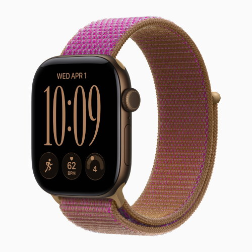 Apple Watch Series 12 46mm, Dark Bronze Aluminum Case with Sport Loop - Magenta
