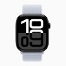 Apple Watch Series 10 46mm, Jet Black Aluminum Case with Sport Loop - Blue Cloud
