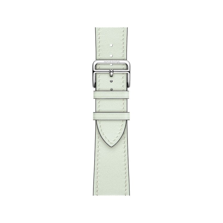 Кожаный ремешок Hermes для Apple Watch Single Tour 46mm - Мятный (Vert Peppermint)