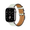 Кожаный ремешок Hermes для Apple Watch Single Tour 46mm - Мятный (Vert Peppermint)