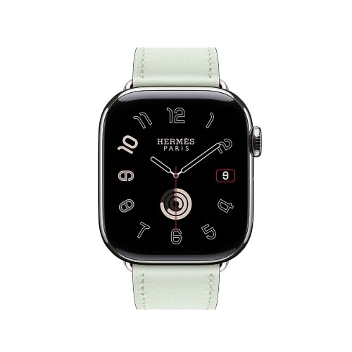 Кожаный ремешок Hermes для Apple Watch Single Tour 46mm - Мятный (Vert Peppermint)