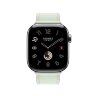 Кожаный ремешок Hermes для Apple Watch Single Tour 46mm - Мятный (Vert Peppermint)