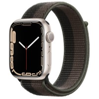 Apple Watch Series 7 45 мм, из алюминия «Сияющая звезда», спортивный браслет «Сумрачный торнадо/серый»