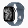 Apple Watch Series 11 42mm, Jet Black Aluminum Case with Sport Band - Anchor Blue