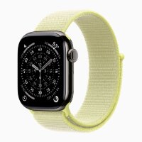 Apple Watch Series 11 42mm, Slate Titanium Case with Sport Loop - Neon Yellow
