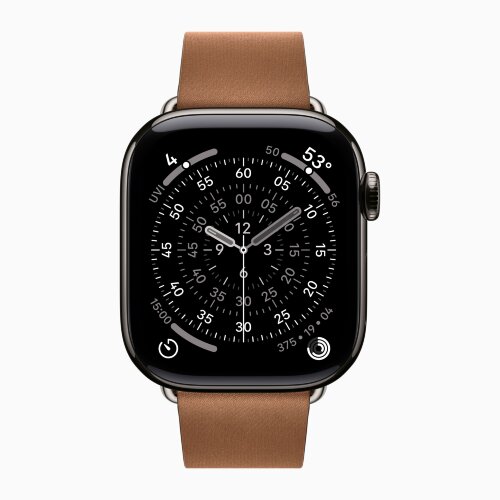 Apple Watch Series 11 42mm, Slate Titanium Case with Magnetic Link - Caramel