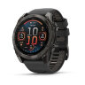 Умные часы Garmin Fenix 8 51mm, AMOLED, Sapphire, Carbon Gray DLC Titanium, Black/Pebble Gray Silicone Band
