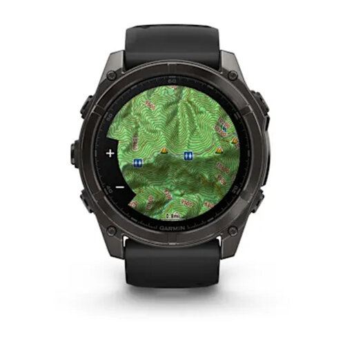 Умные часы Garmin Fenix 8 51mm, AMOLED, Sapphire, Carbon Gray DLC Titanium, Black/Pebble Gray Silicone Band