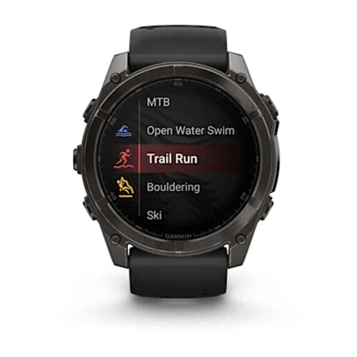 Умные часы Garmin Fenix 8 51mm, AMOLED, Sapphire, Carbon Gray DLC Titanium, Black/Pebble Gray Silicone Band