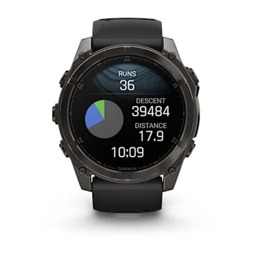 Умные часы Garmin Fenix 8 51mm, AMOLED, Sapphire, Carbon Gray DLC Titanium, Black/Pebble Gray Silicone Band