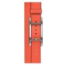 Apple Watch Hermes Series 12 42mm, двойной тонкий оранжевый кожаный ремешок с пряжкой