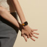 Кожаный ремешок Hermes для Apple Watch Single Tour 42mm Attelage - Оранжевый (Jaune D'or)