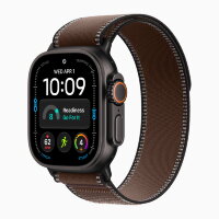 Apple Watch Ultra 4 49mm Black Titanium Case with Dark Umber Trail Loop (S/M)