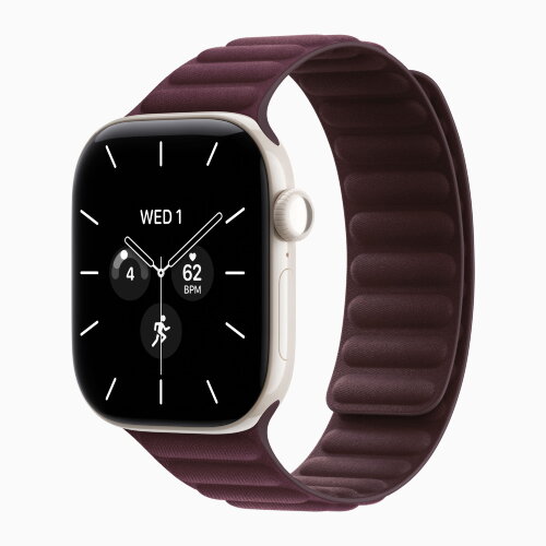 Apple Watch Series 12 42mm, Pearl White Ceramic Case with Magnetic Link - Burgundy