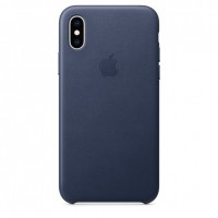 Кожаный чехол для iPhone Xs Max, тёмно-синий цвет