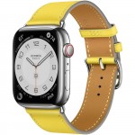 Apple Watch Series 7 Hermes 45 мм с кожаным ремешком желтого цвета