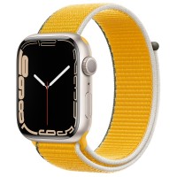 Apple Watch Series 7 45 мм, из алюминия «Сияющая звезда», спортивный браслет Ярко-жёлтый