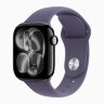 Apple Watch Series 11 42mm, Jet Black Aluminum Case with Sport Band - Purple Fog