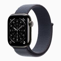 Apple Watch Series 11 42mm, Slate Titanium Case with Sport Loop - Anchor Blue