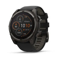 Умные часы Garmin Fenix 8 Pro 51mm, Solar, Sapphire, Carbon Gray DLC Titanium, Black/Pebble Gray Silicone Band