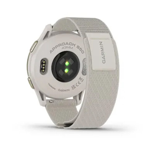 Умные часы Garmin Approach S50 42mm, Cream Gold Aluminum Bezel, Ivory ComfortFit Nylon Band