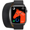 Apple Watch Hermes Series 9 45mm, черный корпус, двойной кожаный ремешок черного цвета