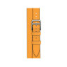 Кожаный ремешок Hermes для Apple Watch Double Tour 41mm Attelage - Оранжевый (Jaune D'or)