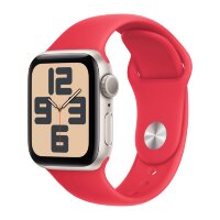 Apple Watch SE (2023) 40mm, Starlight Aluminum Case with Sport Band - Red (Красный)