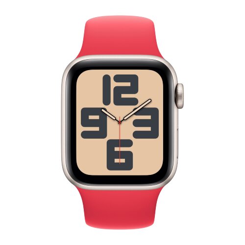 Apple Watch SE (2023) 40mm, Starlight Aluminum Case with Sport Band - Red (Красный)