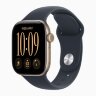 Apple Watch Series 12 46mm, Light Gold Aluminum Case with Sport Band - Navy Blue