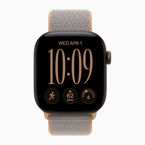 Apple Watch Series 12 46mm, Dark Bronze Aluminum Case with Sport Loop - Chambray Blue