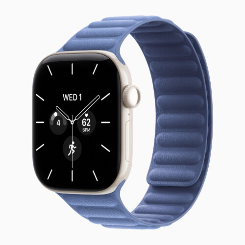 Apple Watch Series 12 42mm, Pearl White Ceramic Case with Magnetic Link - Wildflower Blue