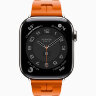 Apple Watch Hermes Series 10 42mm, спортивный ремешок Kilim оранжевый