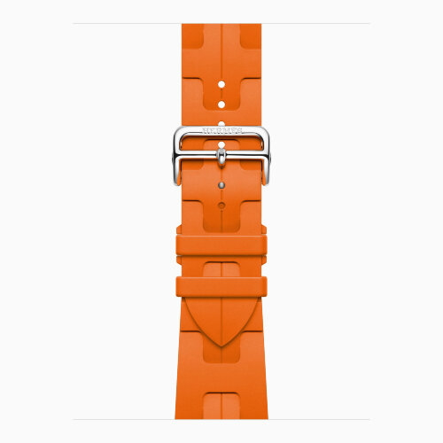 Apple Watch Hermes Series 10 42mm, спортивный ремешок Kilim оранжевый