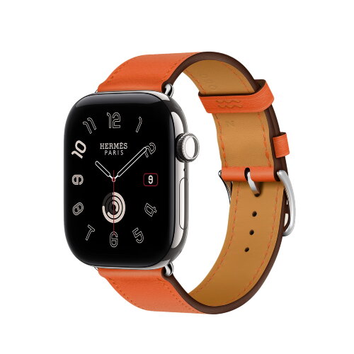 Ремешок Hermes для Apple Watch 42mm Single Tour — Мандариновый (Tangerine)