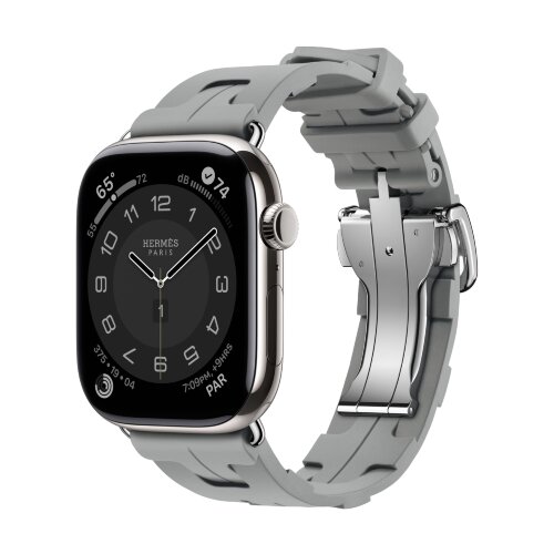 Ремешок Hermes для Apple Watch 46mm Kilim Single Tour - Серый (Gris)