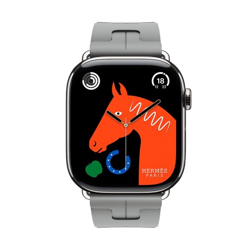 Ремешок Hermes для Apple Watch 46mm Kilim Single Tour - Серый (Gris)
