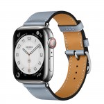 Apple Watch Series 7 Hermes 41 мм с кожаным ремешком голубого цвета