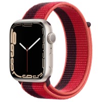 Apple Watch Series 7 45 мм, из алюминия «Сияющая звезда», спортивный браслет Красный